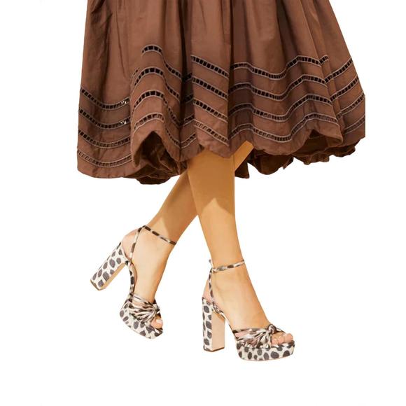 NEW LOEFFLER RANDALL rivka knot platform sandal in leopard - Picture 2 of 5